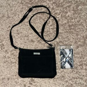 Y2K Liz Claiborne black purse with NIB purse scarf black and white